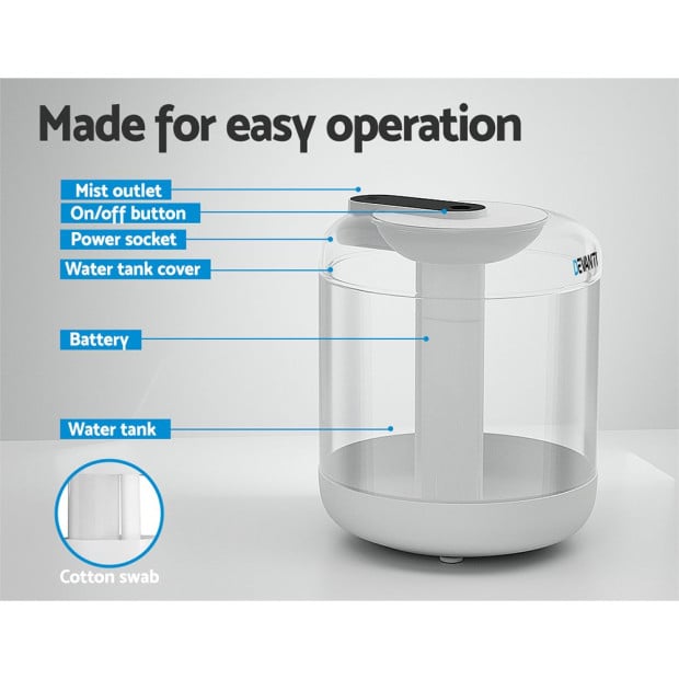1L Air Humidifier Ultrasonic Purifier Aroma Diffuser Essential Oil LED Image 6