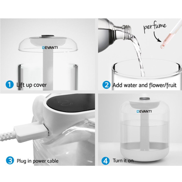 1L Air Humidifier Ultrasonic Purifier Aroma Diffuser Essential Oil LED Image 8