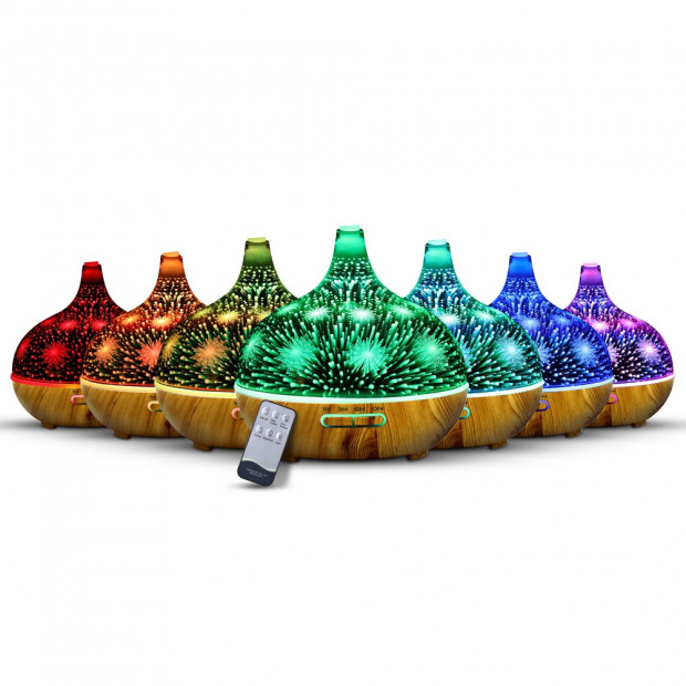 Aroma Air Humidifier Purifier 3D LED Night Light 400ml Remote Control