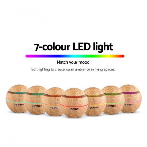 Aromatherapy Diffuser Aroma Essential Oils Air Humidifier LED Light Image 4