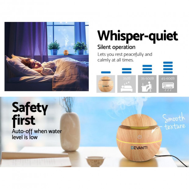 Aromatherapy Diffuser Aroma Essential Oils Air Humidifier LED Light Image 6