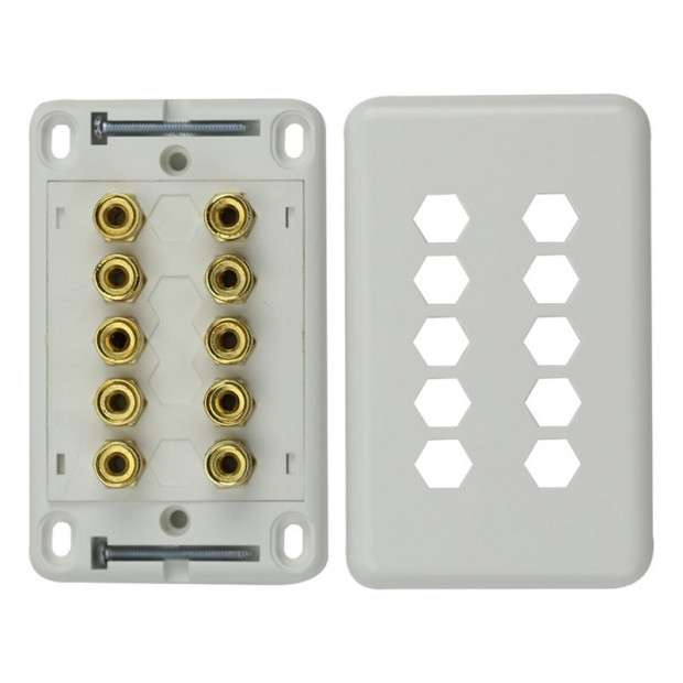 5 Speaker Wall Plate Ideal for 5.1 Home Theatre System