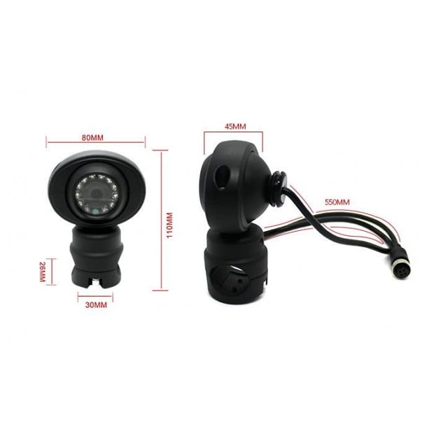 Elinz Side View Mirror Arm Rearview Camera 600tvl Ip68 4pin Ccd Image 6