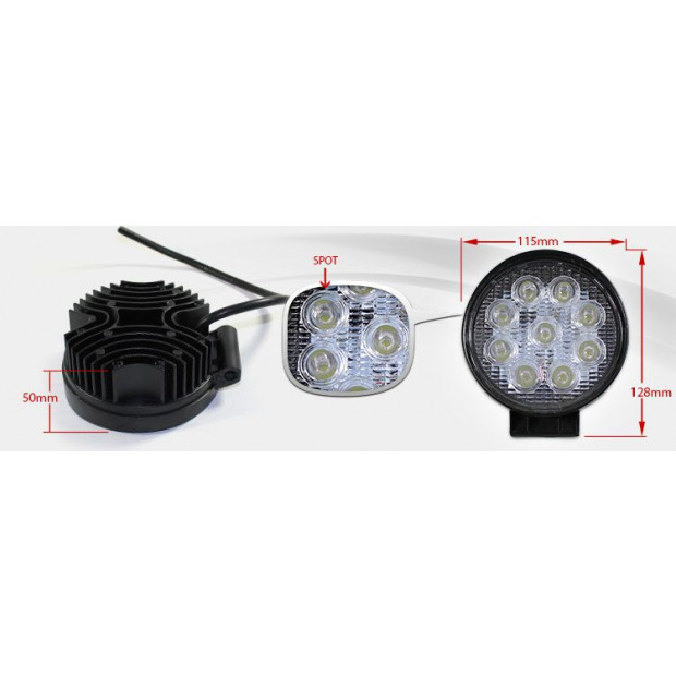 Elinz 4x 27w Driving Light Epistar Led Round Spot Worklight 12v 24v Image 4
