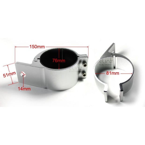 76-81mm Pair Bullbar Mounting Bracket Clamp LED Light Bar Silver Image 5