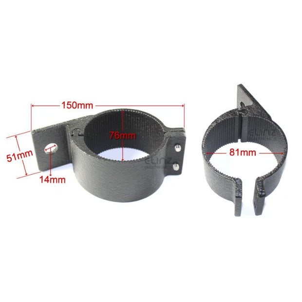 76-81mm Pair Bullbar Mounting Bracket Clamp LED Light Bar Black Image 5