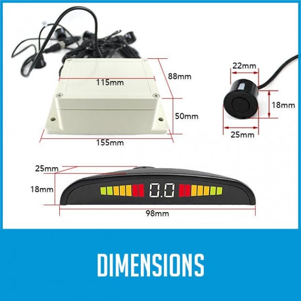 Elinz Parking Ultrasonic Sensor Kit Reversing SystemBuzzer Alarm Image 4