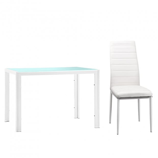 5 Piece Dining Table Chair Set - White Image 1