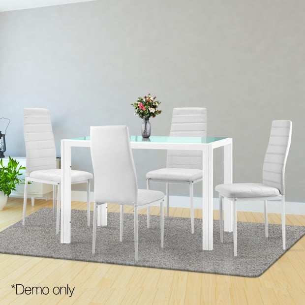 5 Piece Dining Table Chair Set - White Image 7