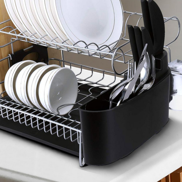 Stainless Steel Kitchen Dish Rack Dishrack Cup Drainer Plate Tray Image 6