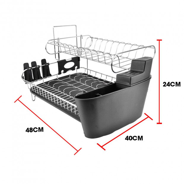 Stainless Steel Kitchen Dish Rack Dishrack Cup Drainer Plate Tray Image 7