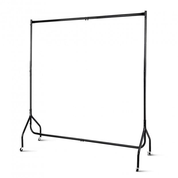 6FT Metal Garment Display Rail - Black Image 3