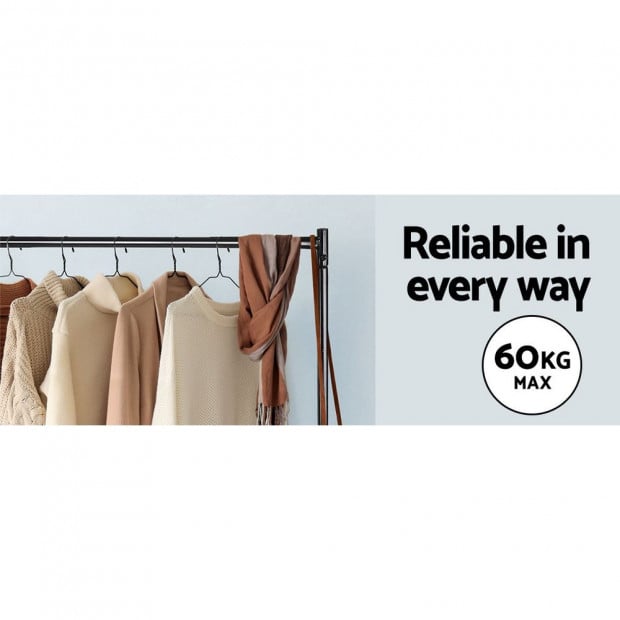Set of 2 Clothes Racks Metal Garment Rolling Stand Shelf Portable Image 3