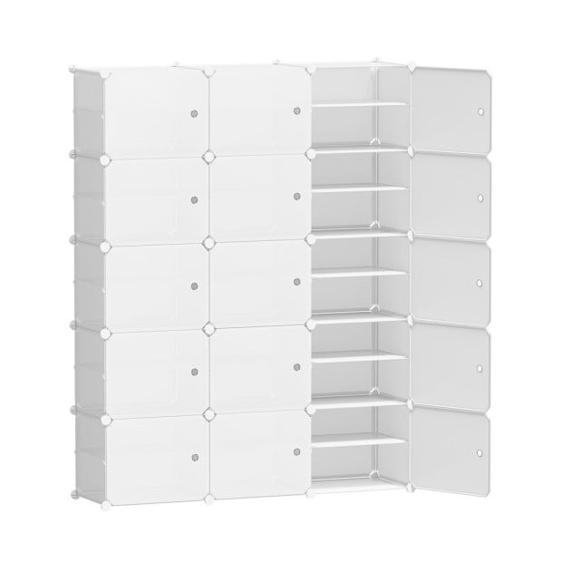 Shoe Cabinet Shoe Box White 15 Cube Portable Organiser Storage Stand