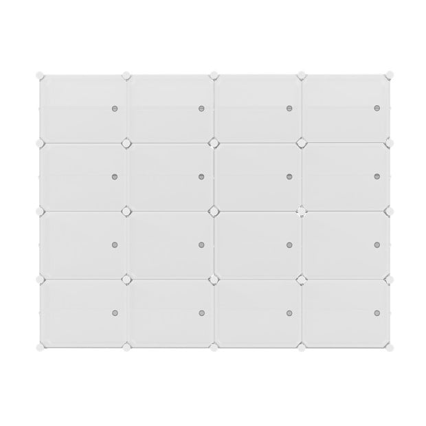 Shoe Cabinet Box White Storage 16 Cube Portable Organiser Stand Image 5