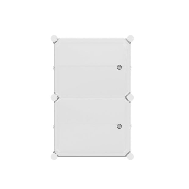 Shoe Cabinet Shoe Box White Storage 2 Cube Portable Organiser Stand Image 3