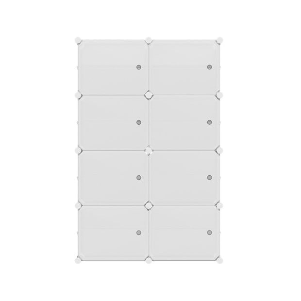 Shoe Cabinet Storage 8 Cube Shoe Box White Portable Organiser Stand Image 3