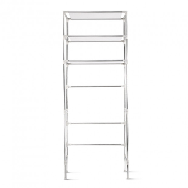 Large 3 Tier Laundry Storage Rack - Silver Image 2