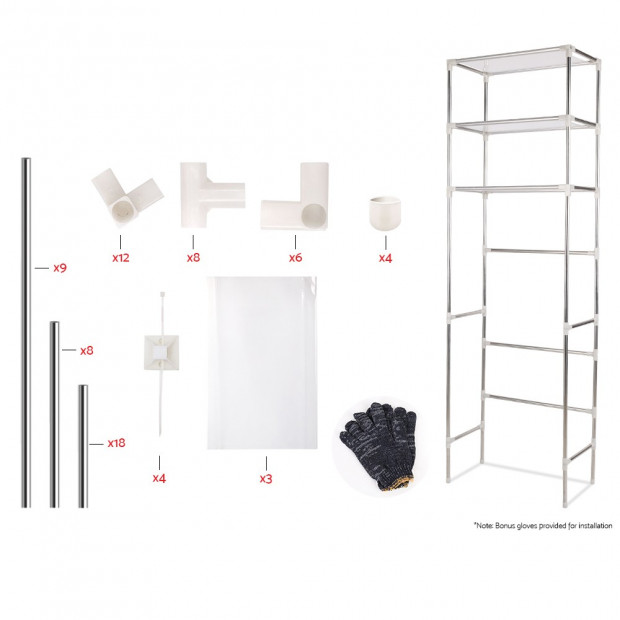 Large 3 Tier Laundry Storage Rack - Silver Image 5