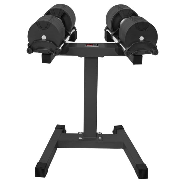 Powertrain 2x 36kg Eon Dial-Up Adjustable Dumbbell Set with Stand Image 2