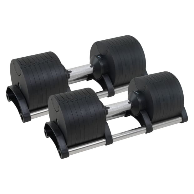 Powertrain Eon 2 x 36kg Dial-Up Adjustable Dumbbell Home Gym Weights Image 2
