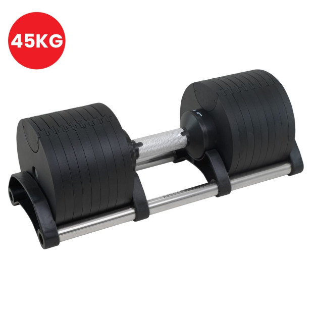 Powertrain Eon 45kg Adjustable Dumbbell Home Gym 9 Strength Training Safety Lock System For Building & Fitness Workouts Image 6