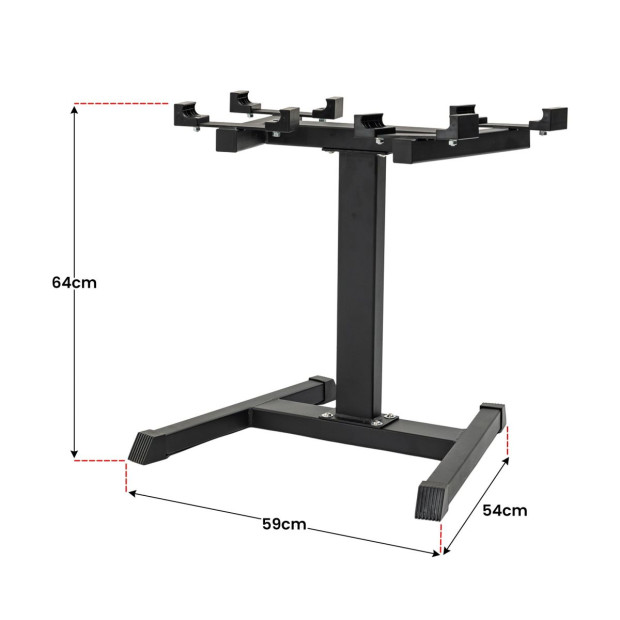 Powertrain Eon 2 x 45kg Adjustable Dumbbells w/ Stand Heavy-Duty Storage Rack Home Gym 9 Strength Training Equipment Image 4