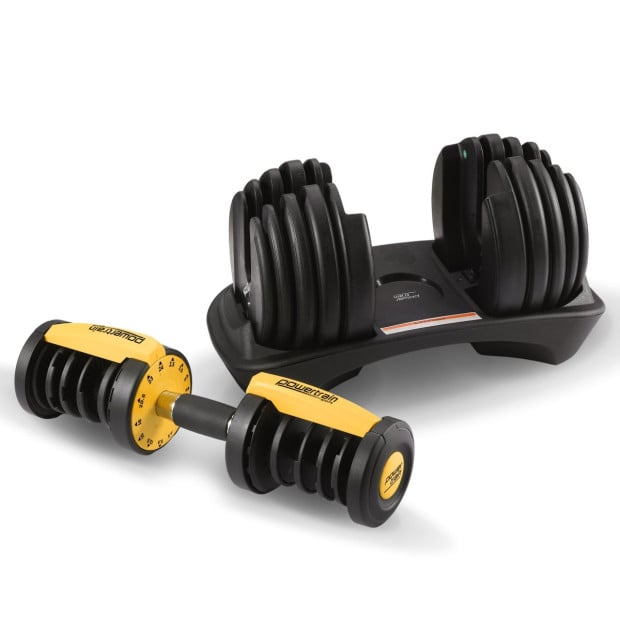 Powertrain 24kg Gold Adjustable Dumbbell Home Gym Weights Image 10