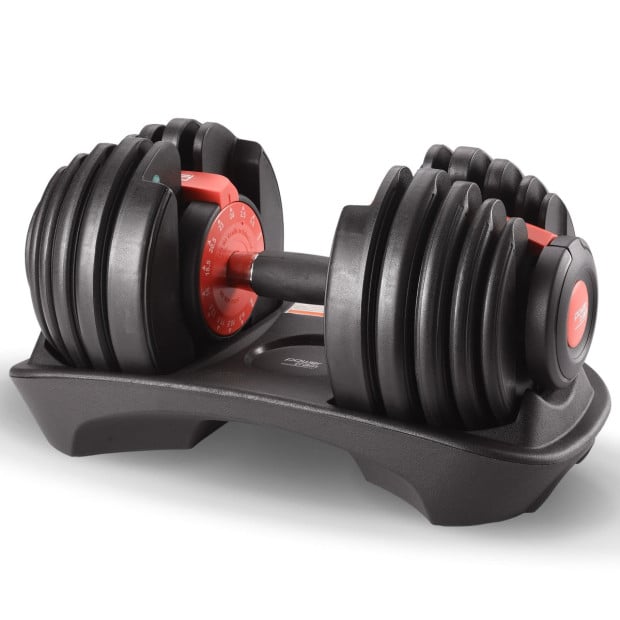 Powertrain 24kg Adjustable Dumbbells 15-in-1 Home Gym Weights  Red Image 2