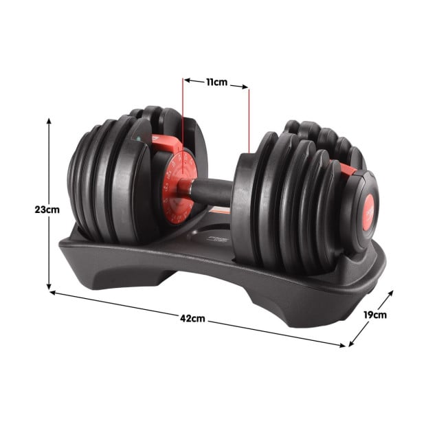 Powertrain 24kg Adjustable Dumbbells 15-in-1 Home Gym Weights  Red Image 3