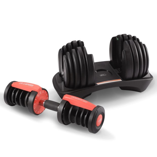 Powertrain 24kg Adjustable Dumbbells 15-in-1 Home Gym Weights  Red Image 9