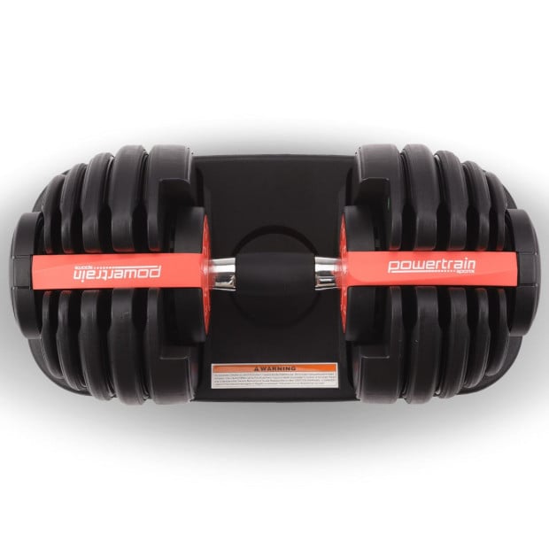 Powertrain 24kg Adjustable Dumbbells 15-in-1 Home Gym Weights  Red Image 10