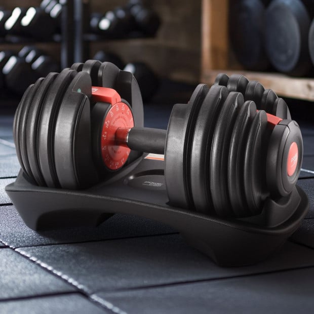 Powertrain 24kg Adjustable Dumbbells 15-in-1 Home Gym Weights  Red Image 11