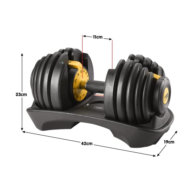 Powertrain 48kg Gen3 Adjustable Dumbbells Set Home Gym Weights Gold  Image 4