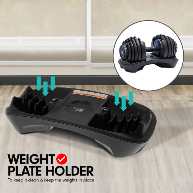 2x 24kg Powertrain Home Gym Adjustable Dumbbells Image 5