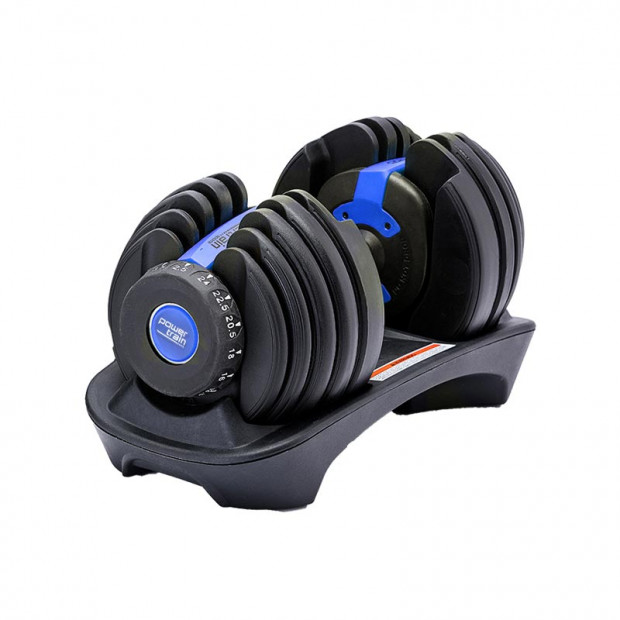 2x 24kg Powertrain Home Gym Adjustable Dumbbells with Stand Image 18