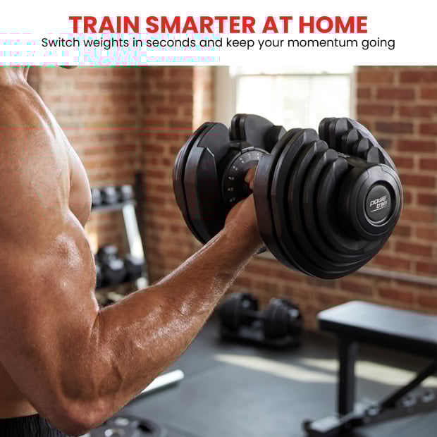 Powertrain 80kg Gen3 Adjustable Dumbbell Home Gym Weights Image 7