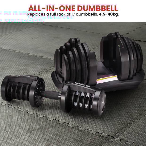 Powertrain 80kg Gen3 Adjustable Dumbbell Home Gym Weights with Stand Image 5