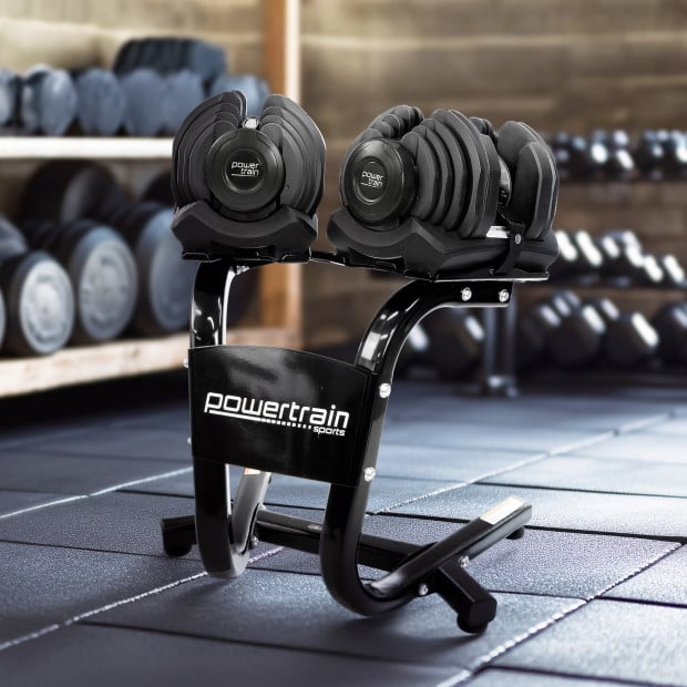 Powertrain 80kg Gen3 Adjustable Dumbbell Home Gym Weights with Stand Image 6