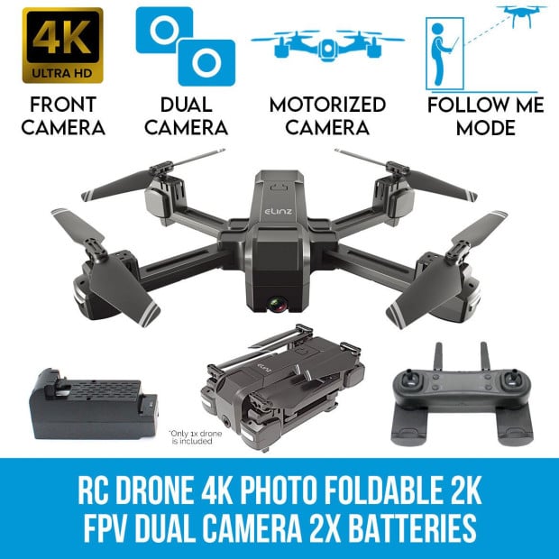 RC Drone Quadcopter 4K Photo Foldable 2K FPV Dual Camera 2.4ghz Wifi Image 2