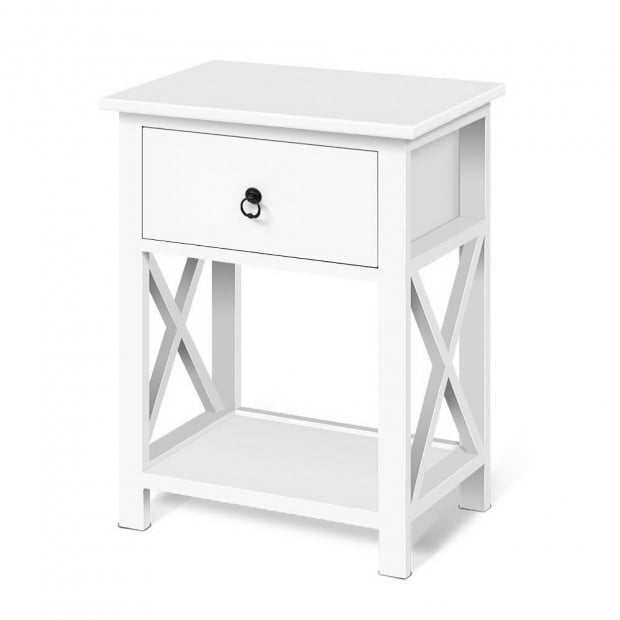 Bedside Tables Drawers Table Nightstand Lamp Chest Unit Cabinet x2