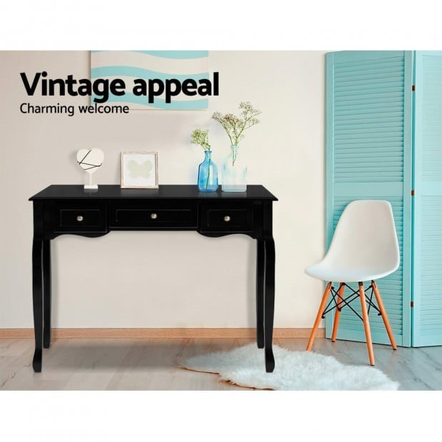 Hallway Console Table Hall Side Dressing Entry Display 3 Drawers Black Image 3