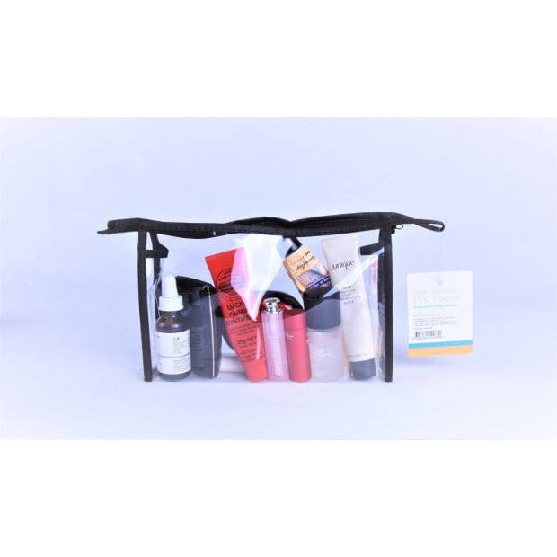 Transparent Clear Plastic Makeup Cosmetic Toiletry Pvc Zipped Bag Image 2