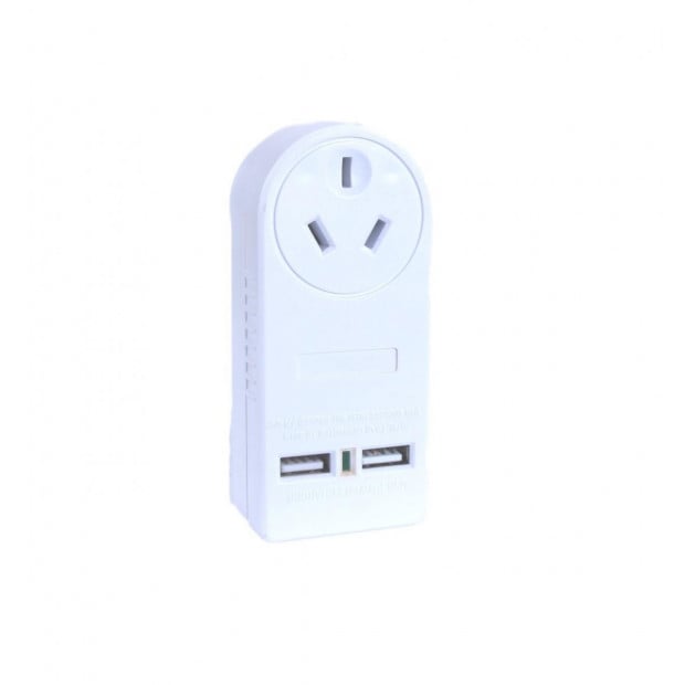 High-powered Adaptors With Usb Charger 2 Port Au 240v Surge Protected