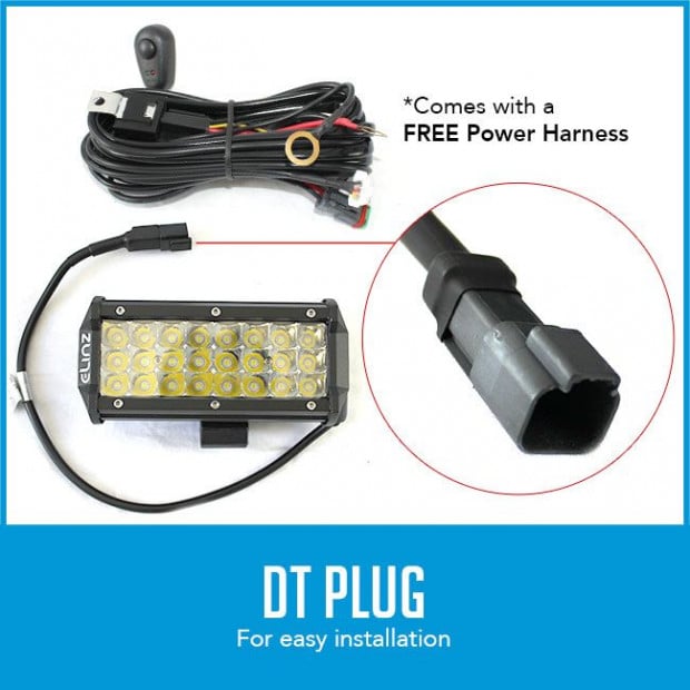 2x 7In Led Work Driving Light Bar Philips Spot Offroad 3 Rows Image 5