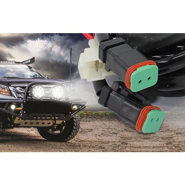 Elinz High Beam Wiring Harness Kit Led Driving Light Lightbar Loom Image 3