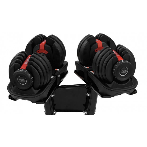 2x 24kg Powertrain Home Gym Adjustable Dumbbells with Stand Image 9