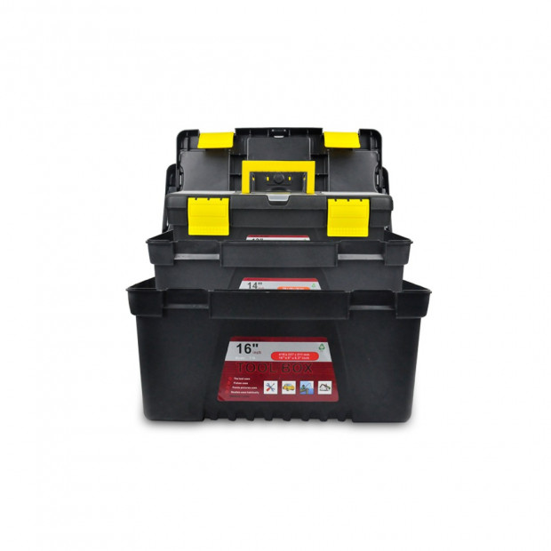 3-piece Tool Box Set With Organiser Trays Image 3