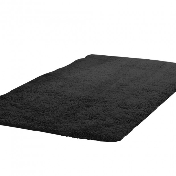 New Designer Shaggy Floor Confetti Rug Black 200x230cm