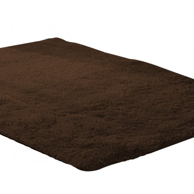 New Designer Shaggy Floor Confetti Rug 160x230cm - Coffee